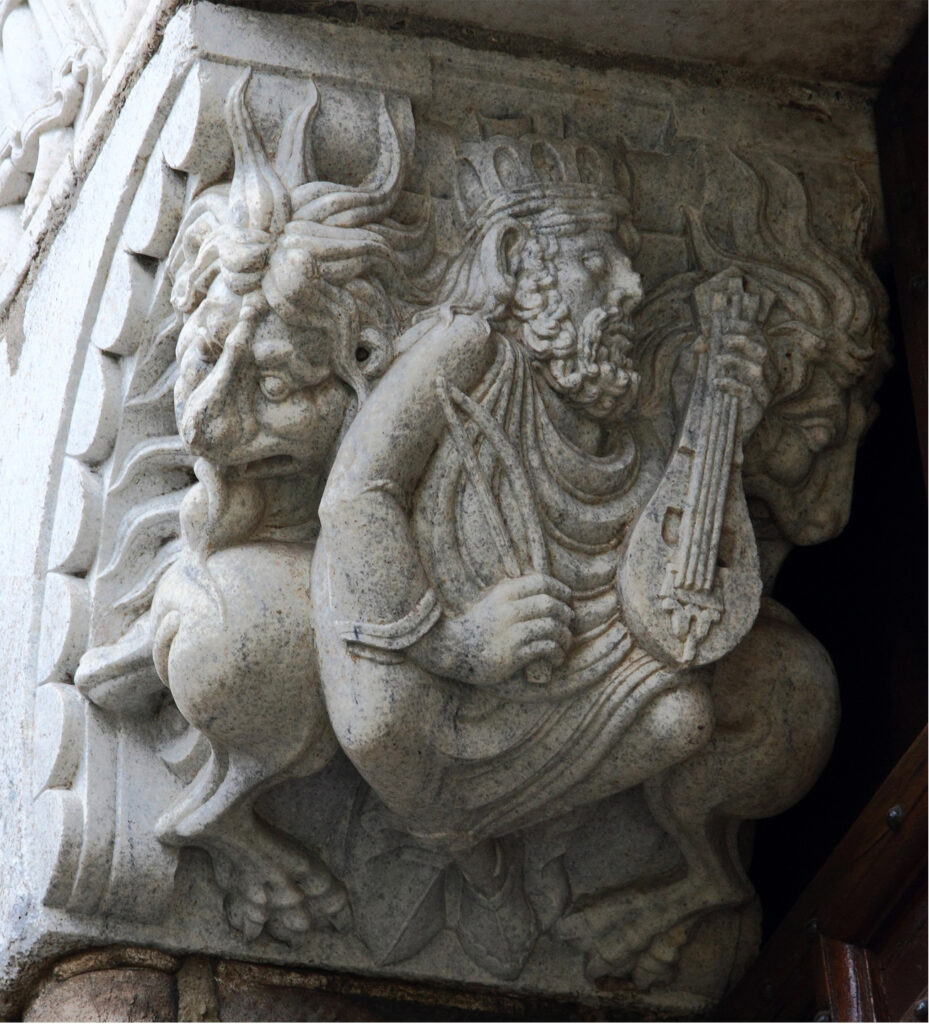 King David, Miégeville door lintel of the Saint-Sernin church in Toulouse