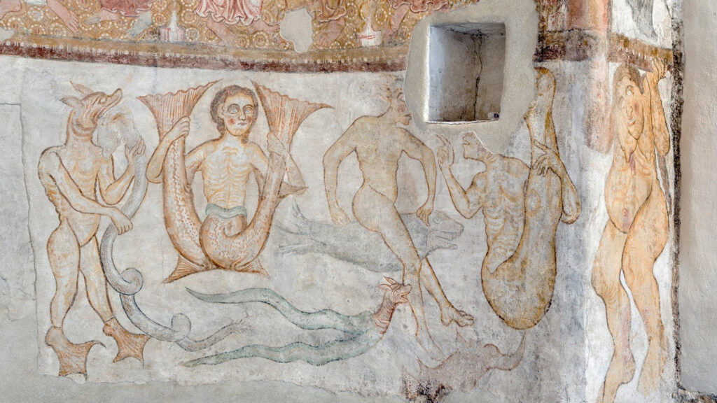 Termeno, Tramin (Sud Tirolo), San Giacomo a Kastelaz. Affresco dell'abside (dettaglio), prima metà del sec. XIII